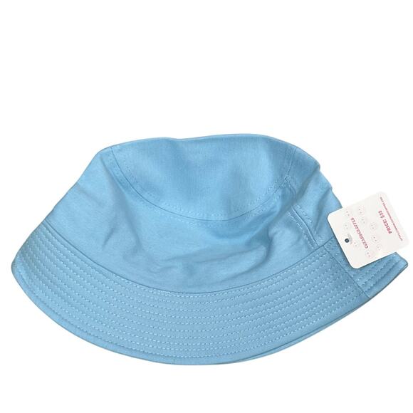 Smiley Patched Bucket Hat Unisex One Size Blue Smile Emoji Beach Hiking Casual - Picture 5 of 7